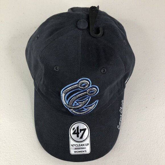 Corpus Christi Hooks Hat Cap Navy Sparkle Logo Womens 47 Clean Up MiLB New NWT - Picture 9 of 12